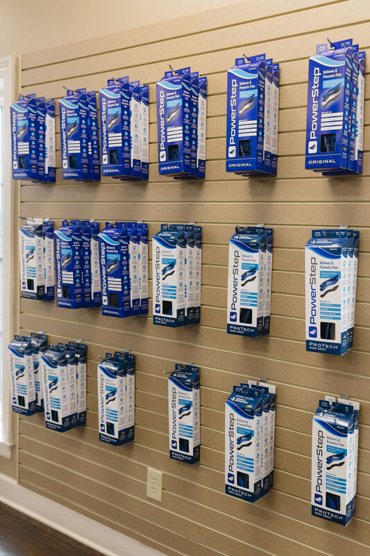 A selection of supportive shoe insoles at Mitchell's Pharmacy